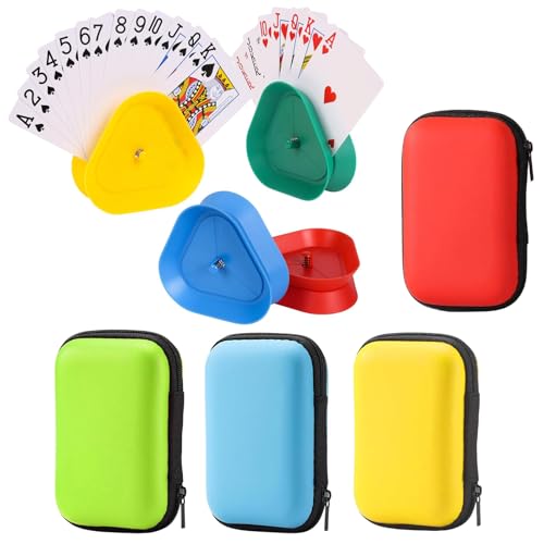 KxrTpx Playing Card Holder Card Holder Kids Card Holder Playing Card Case Card Game Organiser Set of 8 Multi-Coloured Holders