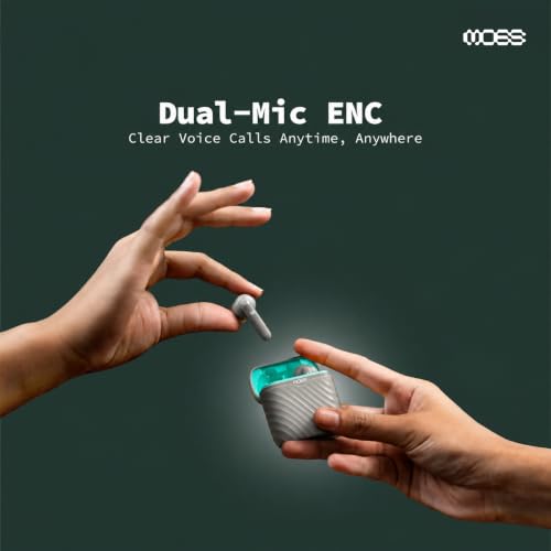 Image of MOSS Echo Endura - TWS Earbuds Up to 60 Hours Total Playback, Dual Mic ENC Clear Calls, Bluetooth 5.4, 8mm Drivers, Hall Switch, Low Latency (40-60ms), Dual EQ Modes (Grey)