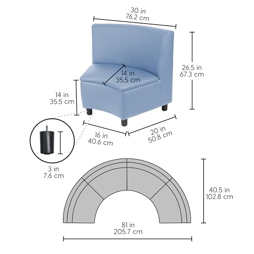 Image of FDP Kid Comfort Collective Modular Wedge Chairs, 4-Pack - Powder Blue