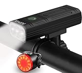 BCOVOL Bike Lights 6400 mAh USB C Rechargeable Bike Lights Set, Super Bright 3LED 3000LM Bicycle Light for Night Riding, Waterproof Bike Headlight and Tail Light Set Accessories for Road and MTB