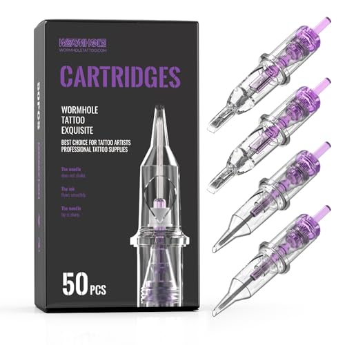 Image of Wormhole Tattoo Cartridge Needles, 50pcs Mixed Sizes Disposable Tattoo Needles 5RL 7RL 9RL 5RS 7RS 9RS 15M1 21M1 15RM 21RM for Tattoo Pen Cartridge Machine (RL&RS&M1&RM)