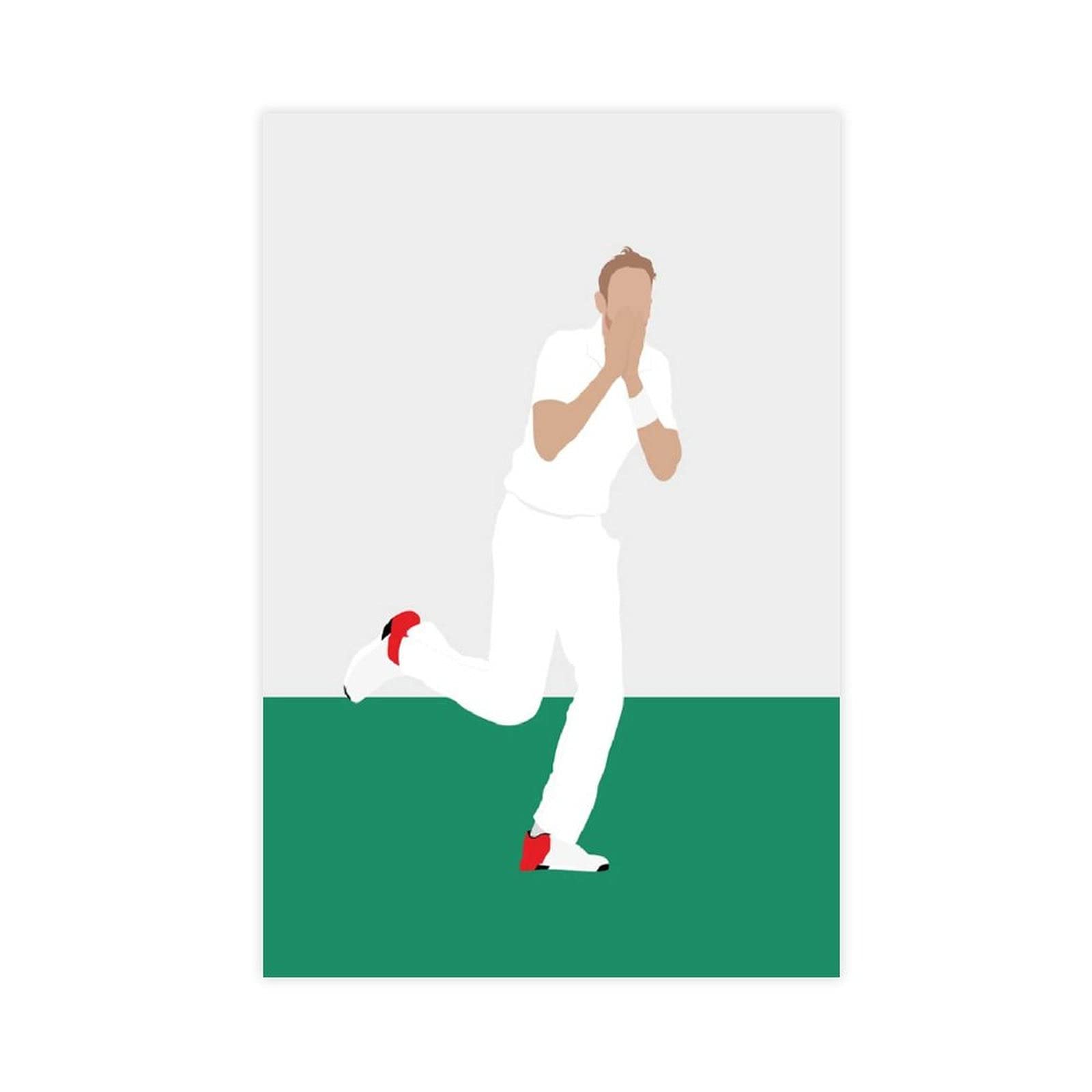 YINGXI Stuart Broad Posters England Cricket Art Canvas Wall Bedroom Decor Picture Sports Landscape Offices Room Decor Gift Unframe:12×18inch(30×45cm)