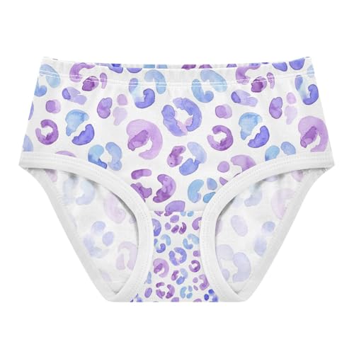 Girls Underwear, Watercolor Leopard Spots Purple Toddler Girl Panties, Girls Underwear Cotton, 2T–8 Years