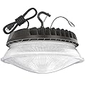 HYPERLITE LED High Bay Light with Reflector 100W 12500LM 5000K Daylight, High Bay LED Lights with US Plug for 10-14FT Garage Shop Barn