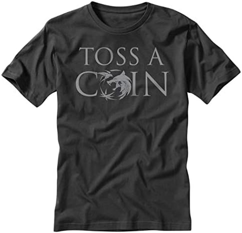 electricitees Witcher Toss a Coin Black T Shirt