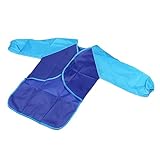HOOTNEE Painting Smock with Long Sleeve Art Apron for Ages Blue for Painting Crafts and Messy Activities