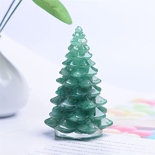 PQYSMVVG 1 Pieza Natural Hecho a Mano Molde Cristal Grava DIY Resina artesanía árbol Navidad Estatua hogar Decoración Recuerdo Hermoso Cristal (Color : Dongling Jade, Size : One Size)