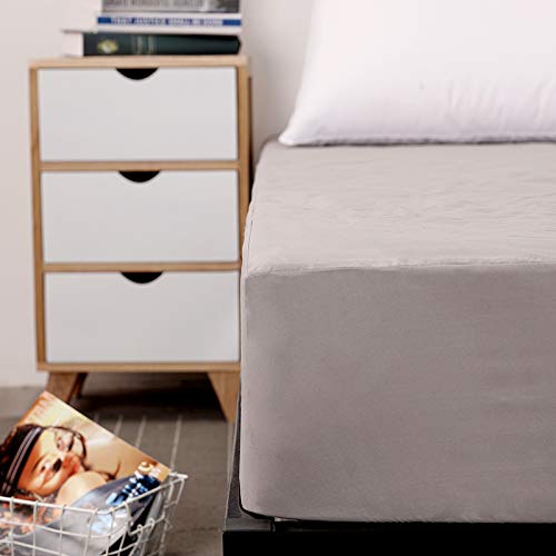 Colcha impermeable Queen gris de 60X80+18 pulgadas lavable a máquina 3