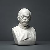 Größe: ca. 10 x 8 x 15 cm Bismarck Skulptur aus hochwertigem Zellan, echte Handarbeit Made in Germany, Büste in weiß, 15cm