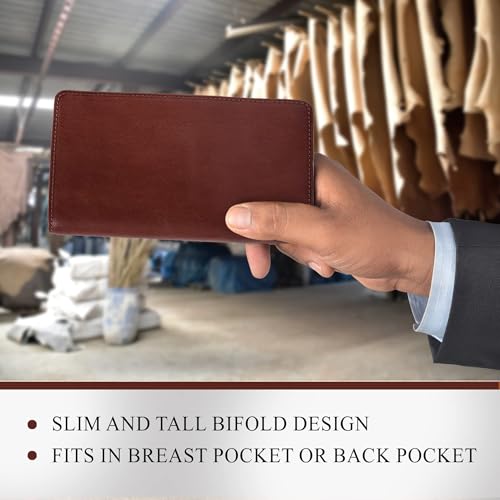 Tony Perotti Mens Long Bifold Checkbook Cover Wallet Multi Card Pocket Holder Italian Leather4