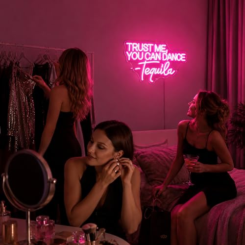 Image of Pink Neon Sign Led Neon Lights Signs for Wall Decor USB Powered Led Signs for Room Decoration-Trust Me You Can Dance Tequila