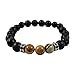 The Vibrant Life Mana Vibes Black Lava Rock and Picture Jasper Essential Oil Beaded Bracelet, Essential Oil Jewelry 8mm Bead Size, Yoga Jewelry