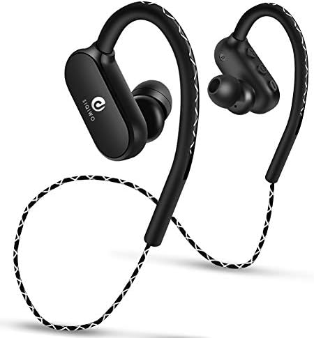 SIQIWO Bluetooth Headphones, IPX6 Waterproof Wireless Sports Earbuds, Richer HiFi Stereo in-Ear Earphones w/Mic Noise Cancelling 8Hrs Playback, Gym Running Workout Neckband Headsets(Black)