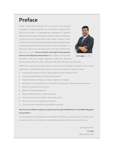 Image of ESE 2026 : Preliminary Exam : General Studies and Engineering Aptitude Last 9 Years PYQs | Topicwise Objective Solved Papers (2017-2025) | GS-Paper : ... Engineering Services Examination | Made Easy