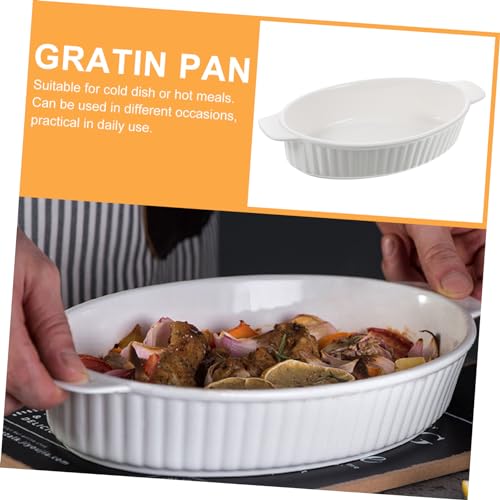 Plat à gratin céramique 8 pouces assiette décorative double poignée ragoûts