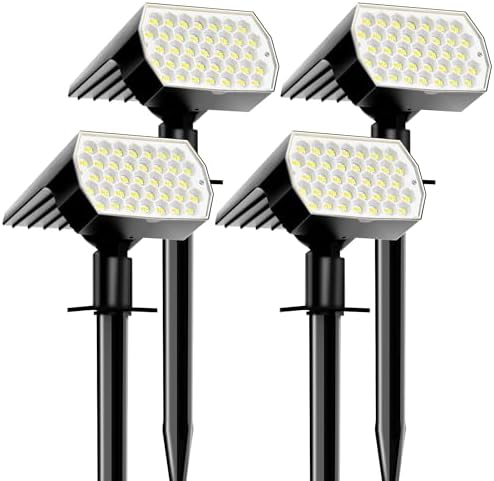 Ugecl Solar Spot Lights Outdoor - 74 LED 3 Lighting Modes 2-in-1 Solar Landscape Spotlights, IP65 Waterproof Outdoor Solar Lights for Yard Garden Pathway Outside Landscape - 4PK