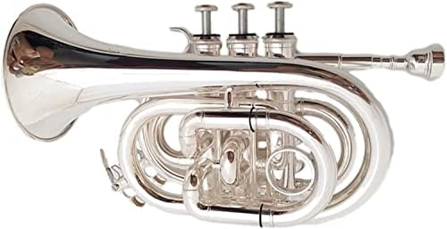 Miniature Trumpet Model, Professional Mini Trumpet Professional Playing Instrument Miniature Trumpet B Flat Pocket Trumpet Nickel Silver Alloy Palm Trumpet Instrument