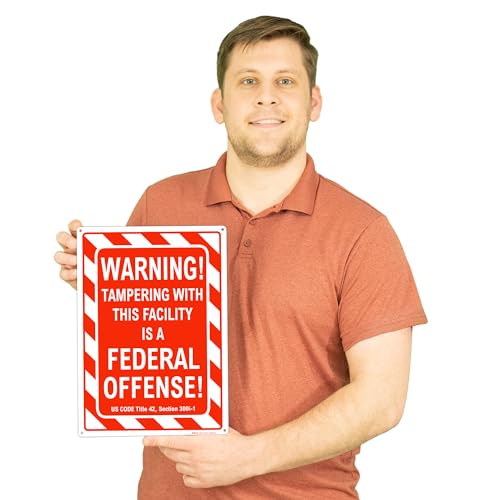 Brimar G2651-FC 10 Inch X 14 Inch - Warning Tampering Facility Is A Federal Offense Sign thumb #2