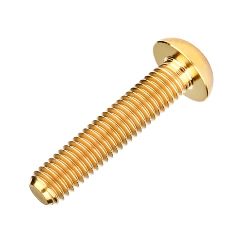 Image of Titanium Bolt M4x6 8 10 12 15 20mm Hex Head Screws for Bicycle Pack of 4 (Gold, M4x20mm)