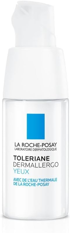 La Roche-Posay Toleriane Dermallergo, Trattamento Contorno Occhi Lenitivo, Per Pelle con Allergie, Idratante, Formula con Sphingobioma, Niacinamide, Neurosensine, Glicerina, Burro di Karité, 20ml