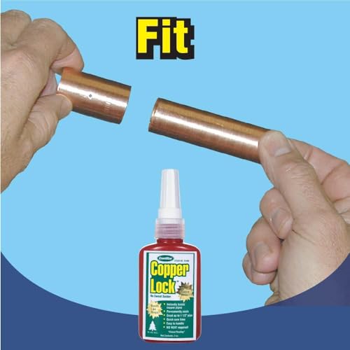 ComStar Copper Lock, 2 oz, Liquid Solder for Copper & Brass Pipes - Permanent Pinhole Leak Fix & Pipe Repair - No Heat, No Torch Plumbing Adhesive - High Pressure HVAC Sealant Up to 500 PSI (10-800) - Thumbnail 5