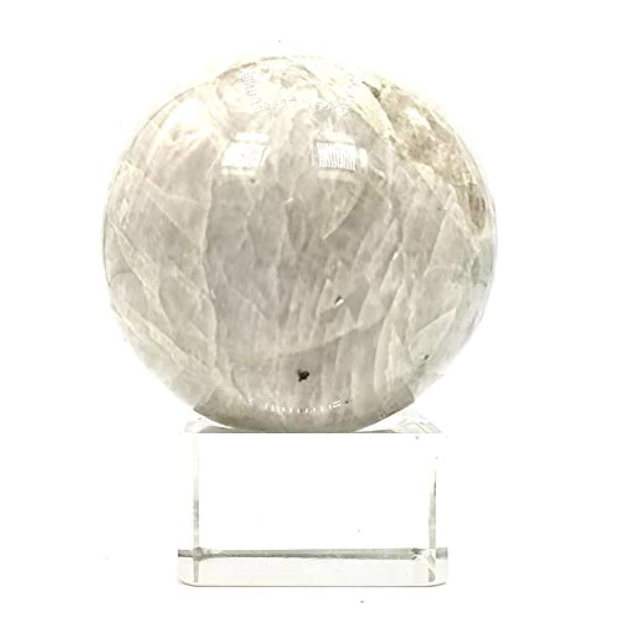 Rainbow Moonstone Ball with Crystal Stand, Natural Crystal