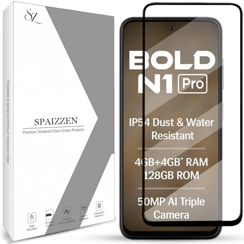 Image of Military-Grade Tempered Glass Screen Protector Compatible for LAVA BOLD N1 PRO with Edge to Edge Coverage and Easy Self Installation kit