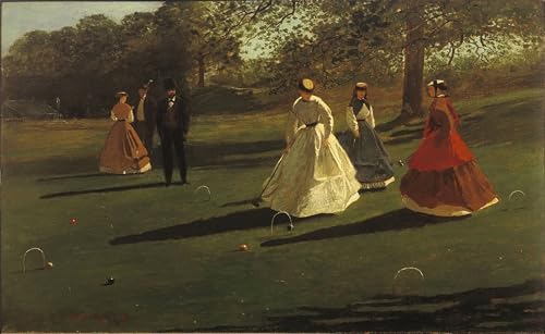 Cuadro Pared Lienzo para Renovar Salón Obra Famosa Winslow Homer Croquet 60x90cm