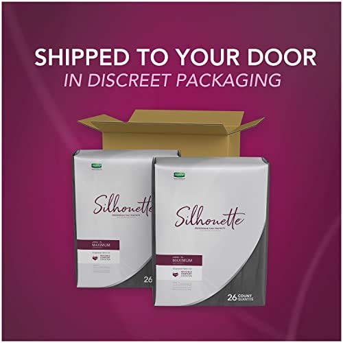 Image of Depend Silhouette Incontinence Underwear for Women, Maximum Absorbency, Disposable, Large /Extra-Large, Black, 52 Count (Packaging May Vary)