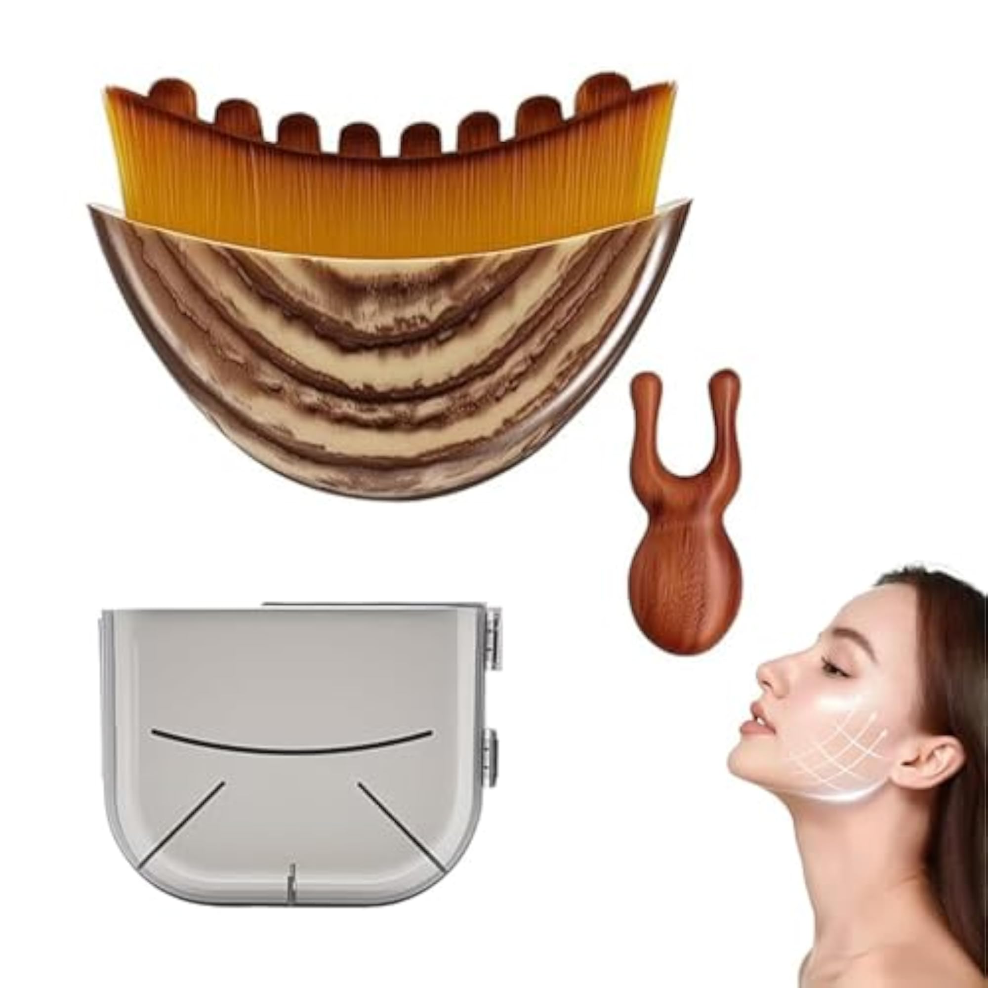 2PCS Lymphatic Contour Face Brush for Exfoliation