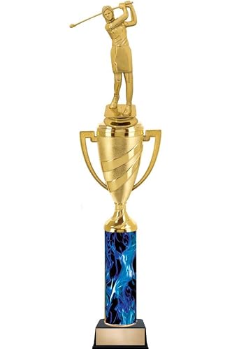 Crown Awards Personalized Female Golf Trophy, 14" Blue Golf Trophy Prize, Personalize with Free Engraving Prime