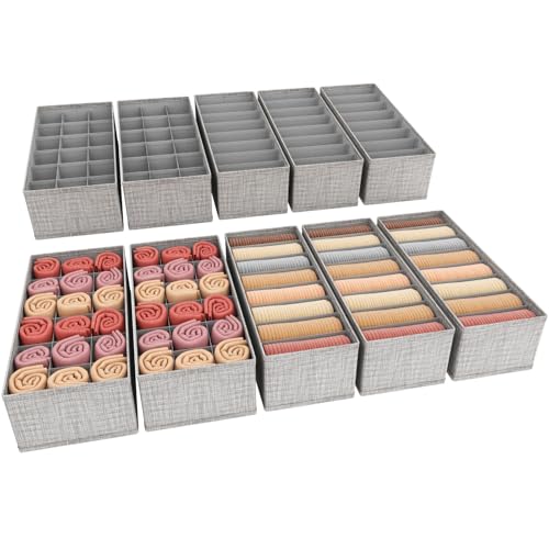 Lifewit 10er Set HEMNES Schubladen Organizer, Kleiderschrank Organizer, Ordnungssystem für Schrank, Wickeltisch, Kommode, wickelkommode, Krawatten, Kinderkleidung, Socken, Unterwäsche