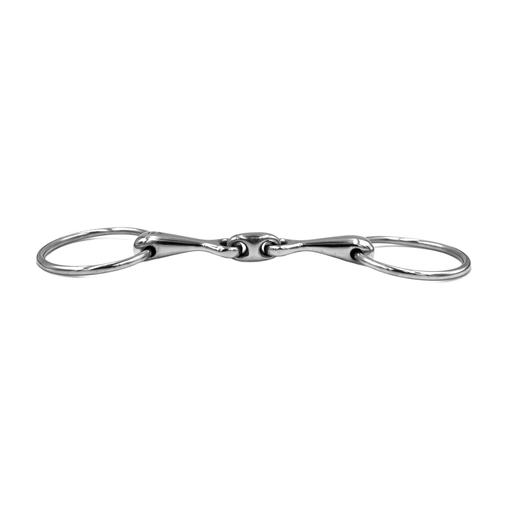 ES0117 Gebiss Wassertrense Doppelt Gebrochen aus Edelstahl Ringdurchmesser 65 mm Gebissstärke 16 mm (11.5 cm)
