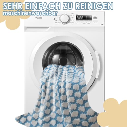 Amarrirose wasserdichte Hundedecke - 80x100 cm Maschinenwaschbar, Kuschelig weiche Sofadecke mit kuscheliger Polsterung, 3D strukturierte Wolken, Warme weiche Katzendecke, Rosa