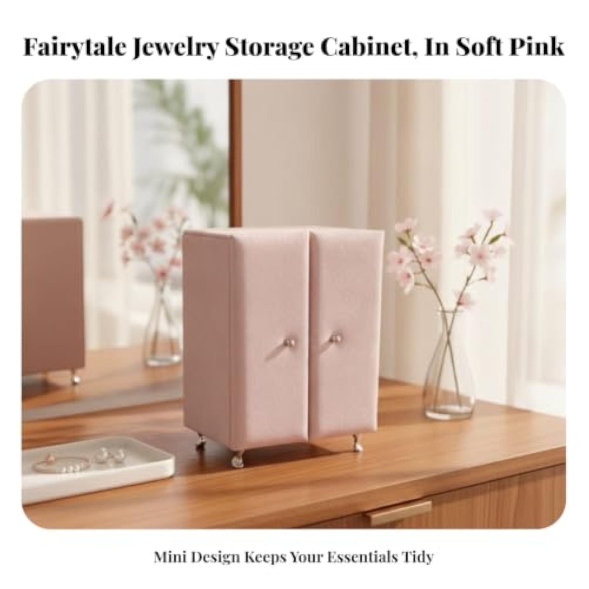 Decorative Velvet Cabinet Compact Cabinet with Doors