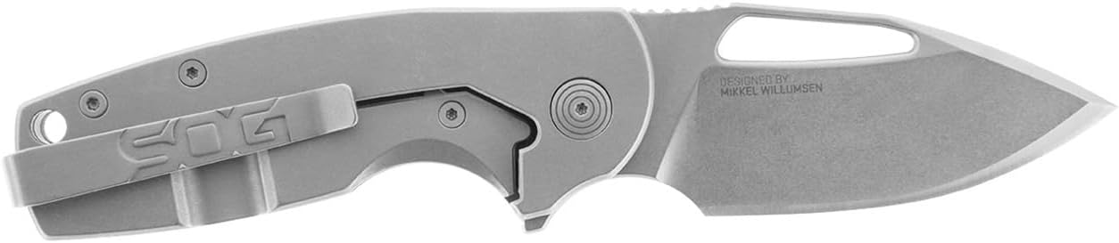 SOG Stout FLK Everyday Carry Compact Camping Folding Knife | G10 & Steel Handle | CRYO D2 Steel Blade | Quick Opening