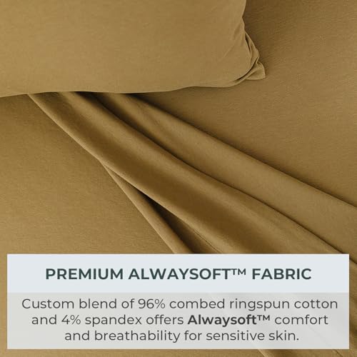 Image of Pobibaby Twin Sheet Set Kids, 3-Piece, Cotton Blend (Khaki Brown) | Kids Bed Sheet Set, 3-Piece, Fitted Sheet, Flat Sheet, Pillowcase, Cotton Blend, Deep Pockets, Soft, Machine Wash, Seasons