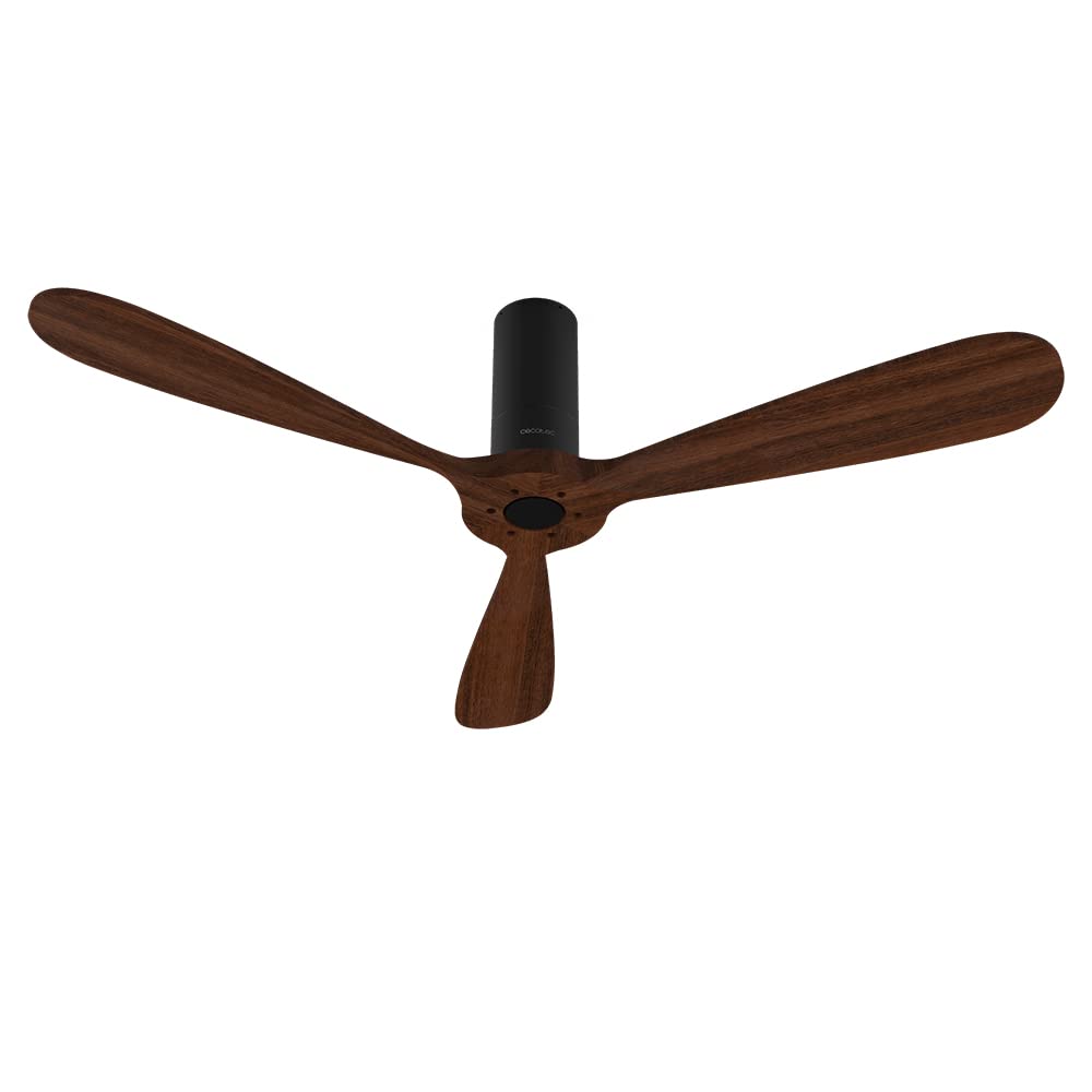 Cecotec Ventilatore da Soffitto con Telecomando e Wifi EnergySilence Aero 5500 Black Aqua Connected. 40 W, Diametro 52”, 3 Pale, Protezione IP44, Modalità inverno-estate, Timer