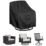 WOMACO Patio Swivel Chair Cover Waterproof Outdoor Tall Swivel Chair Slip Covers Outside Small Large Oversized Wicker Lawn Club Chair Furniture Protector (Black, 37.4' W x 37.4' D x 40' H)