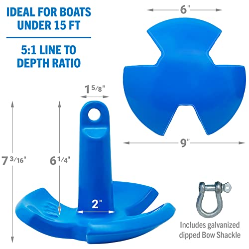 Image of River Anchor 12 lb for Boats Up to 15 Ft, Vinyl Coated Cast Iron Mushroom
