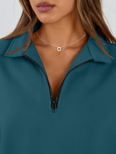 Image of Trendy Queen Women's Oversized Half Zip Fleece Sweatshirts-Cozy Pullover, Sweaters for Fall Winter