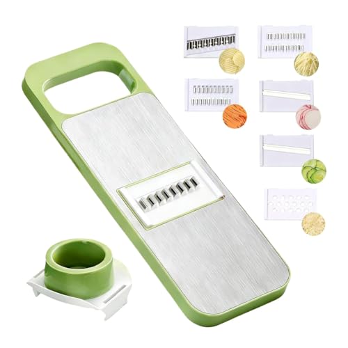 Mandolina cortadora ajustable para vegetales verde pequeña miniatura 4