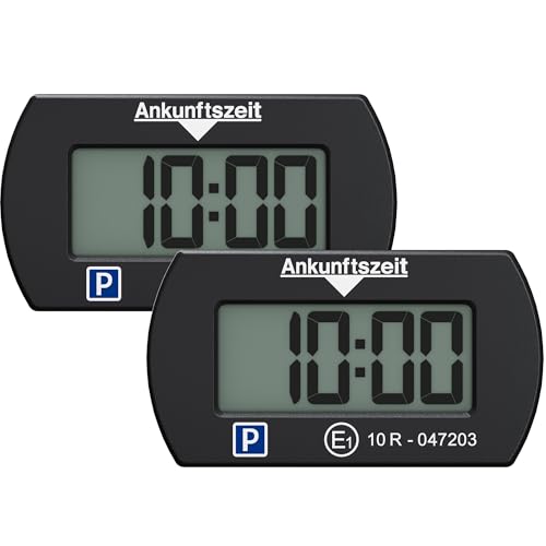 Needit 2X elektronische Parkscheibe Park Mini I automatische Parkscheibe elektrisch mit Zulassung vom Kraftfahrt-Bundesamt I Digitale Parkuhr mit 2 Displays I maximale Funktion in minimalem Format
