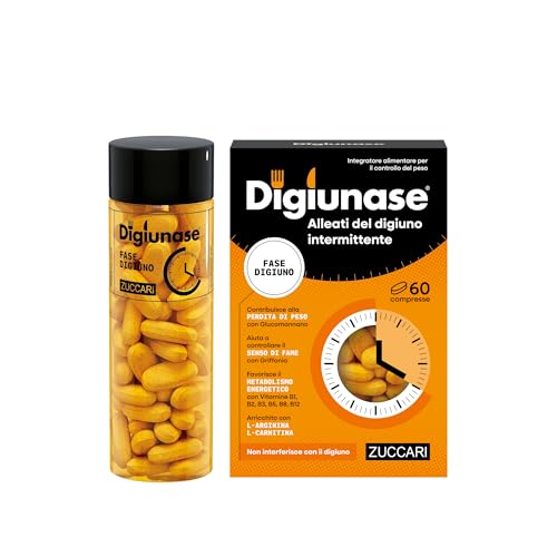 Zuccari Digiunase Fase Digiuno, 60 Compresse da 1,50 g, Con Glucomannano, Griffonia, L-Arginina e L-Carnitina, Supporto per il Digiuno Intermittente e il Metabolismo Energetico