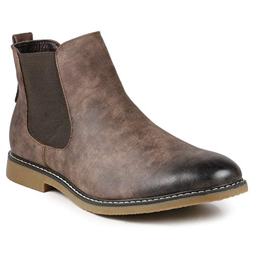 Metrocharm MC124 Men's Formal Dress Casual Ankle Chelsea Boot (10, Coffee Brown)