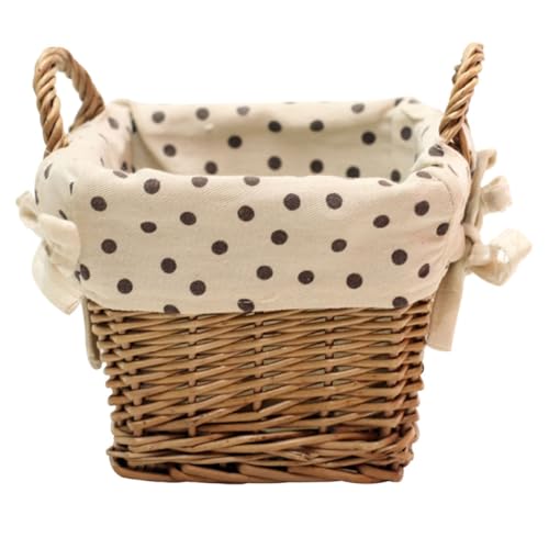 Image of Outanaya 1Pc Handwoven Rattan Storage Basket Elegant Khaki Woven Organizer for Home Decor Weddings and Special Events for Fresh and Dried Flower Arrangements