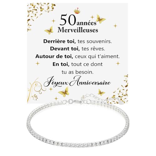 Bracelet pour elle symbole d'amour éternel en argent et strass blancs