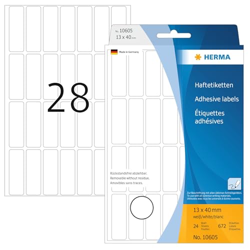 Herma Adhesive labels white Movables 13x40 896 St.