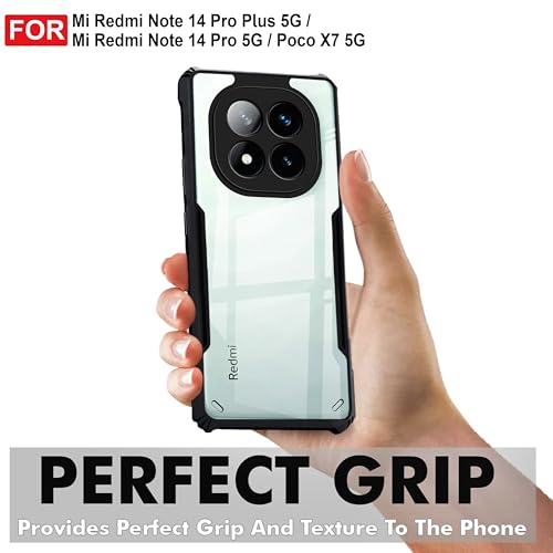 Image of Zapcase Back Case Cover for Mi Redmi Note 14 Pro Plus 5G | Compatible for Mi Redmi Note 14 Pro Plus 5G Back Cover | Clear Case with Camera Protection | (TPU + PC | Matte Black)