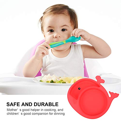 Toyvian Placa Dividida de Silicone para Bebê Placa de Alimentação Infantil Antiderrapante Portátil P